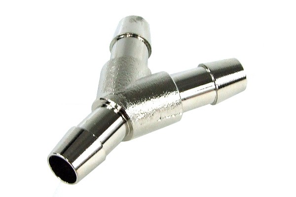 8mm (10/8mm) Y Schlauchverbinder - Messing vernickelt