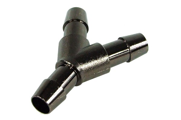 10mm (3/8") Y Schlauchverbinder - Messing - black nickel