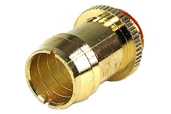 13mm (1/2") Schlauchanschluss G1/4 mit O-Ring - gerändelt - vergoldet
